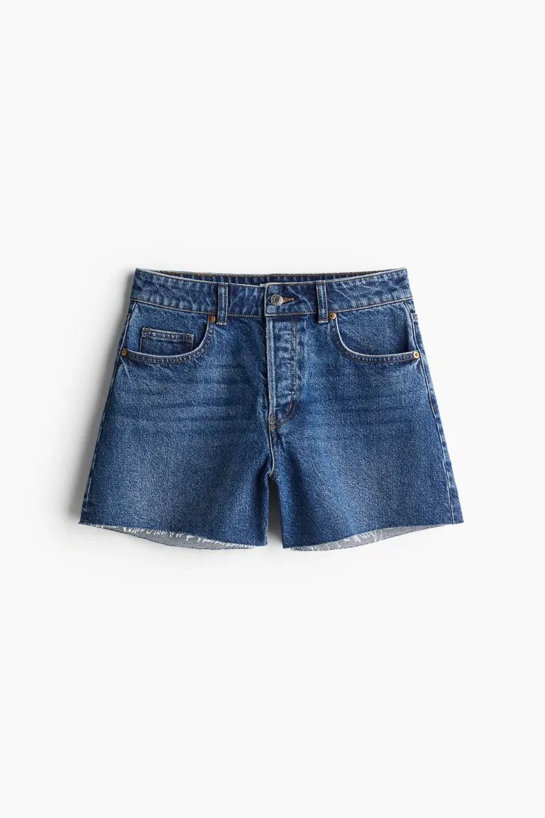 Denim Shorts - Regular waist - Short - Dark denim blue - Ladies | H&M US | H&M (US + CA)