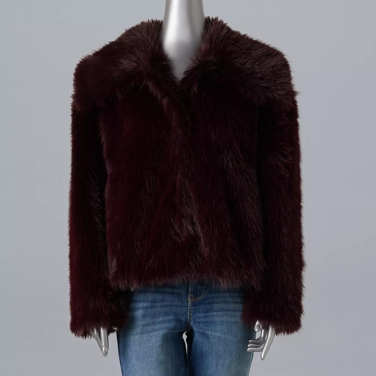 Women's Simply Vera Vera Wang Cropped Faux-Fur Coat | Kohl's
