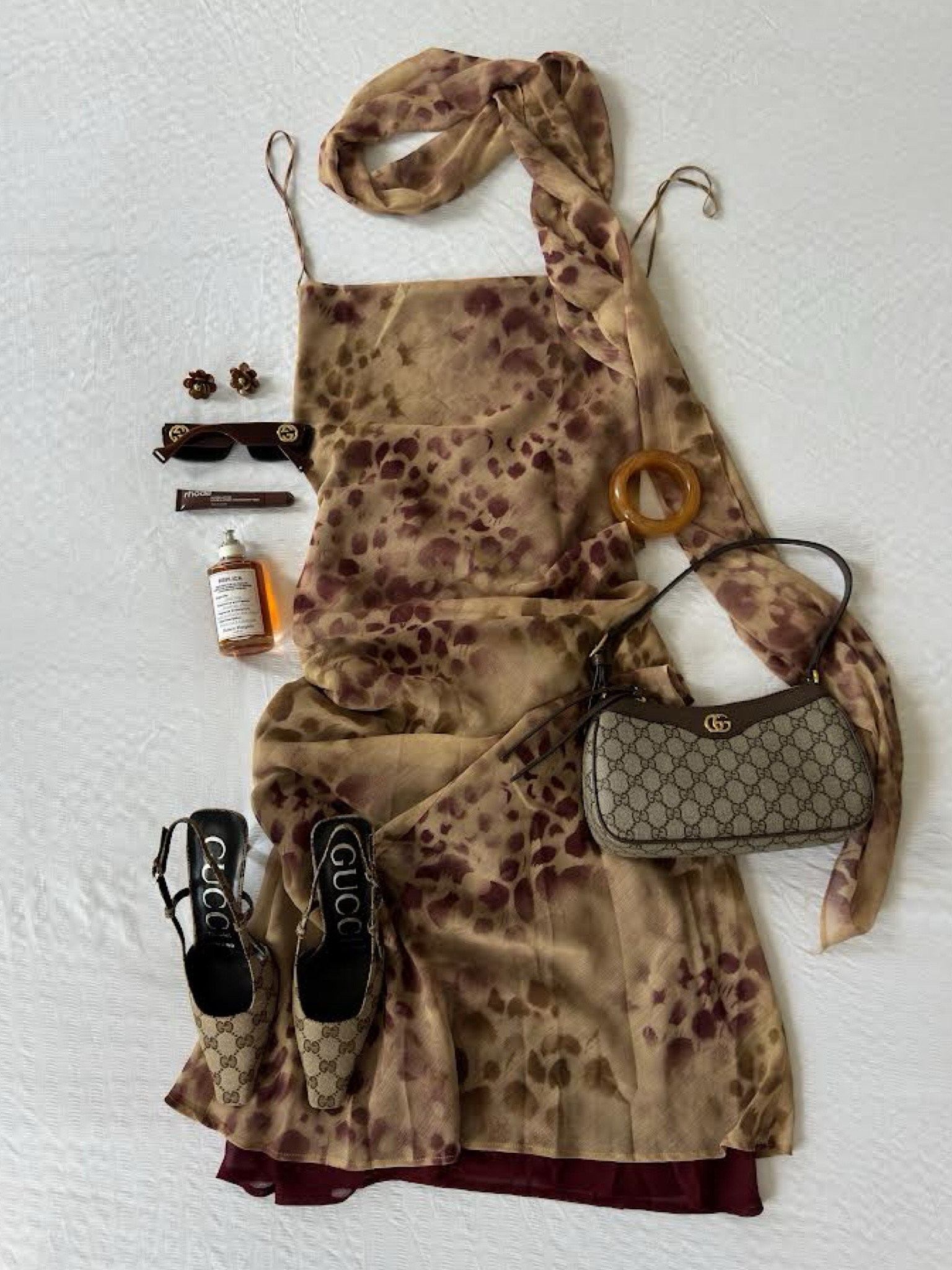Topshop Dress, Rhode Lip Oil, Replica Perfume, Mango Earrings, Gucci Bag, Gucci Vintage Shoes, Gucci Sunglasses, Summer Outfits

#LTKeurope #LTKsummer #LTKstyletip
