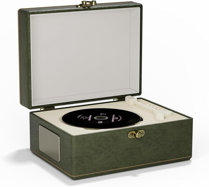 Portable CD Player with Bluetooth, Wireless Remote, Leather Casing | Amazon (US)