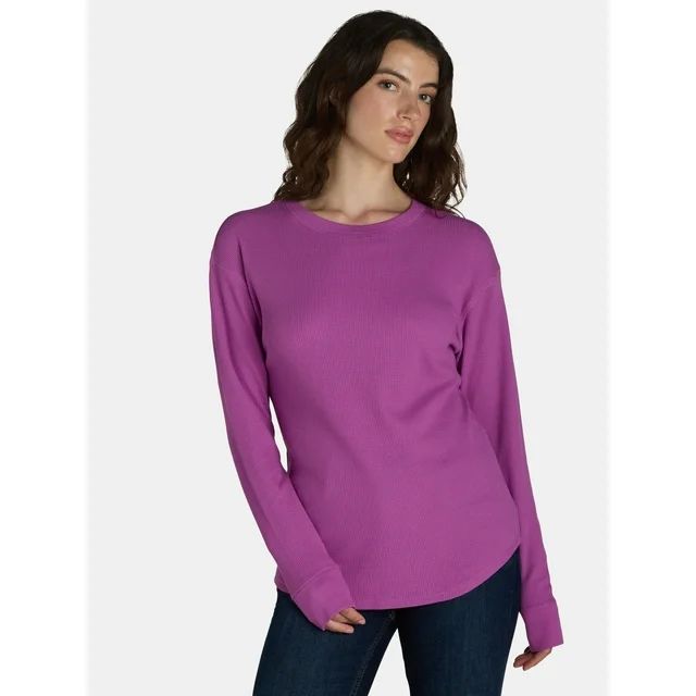 Time and Tru Women’s Essential Thermal T-Shirt with Long Sleeves, Sizes XS-XXXL | Walmart (US)