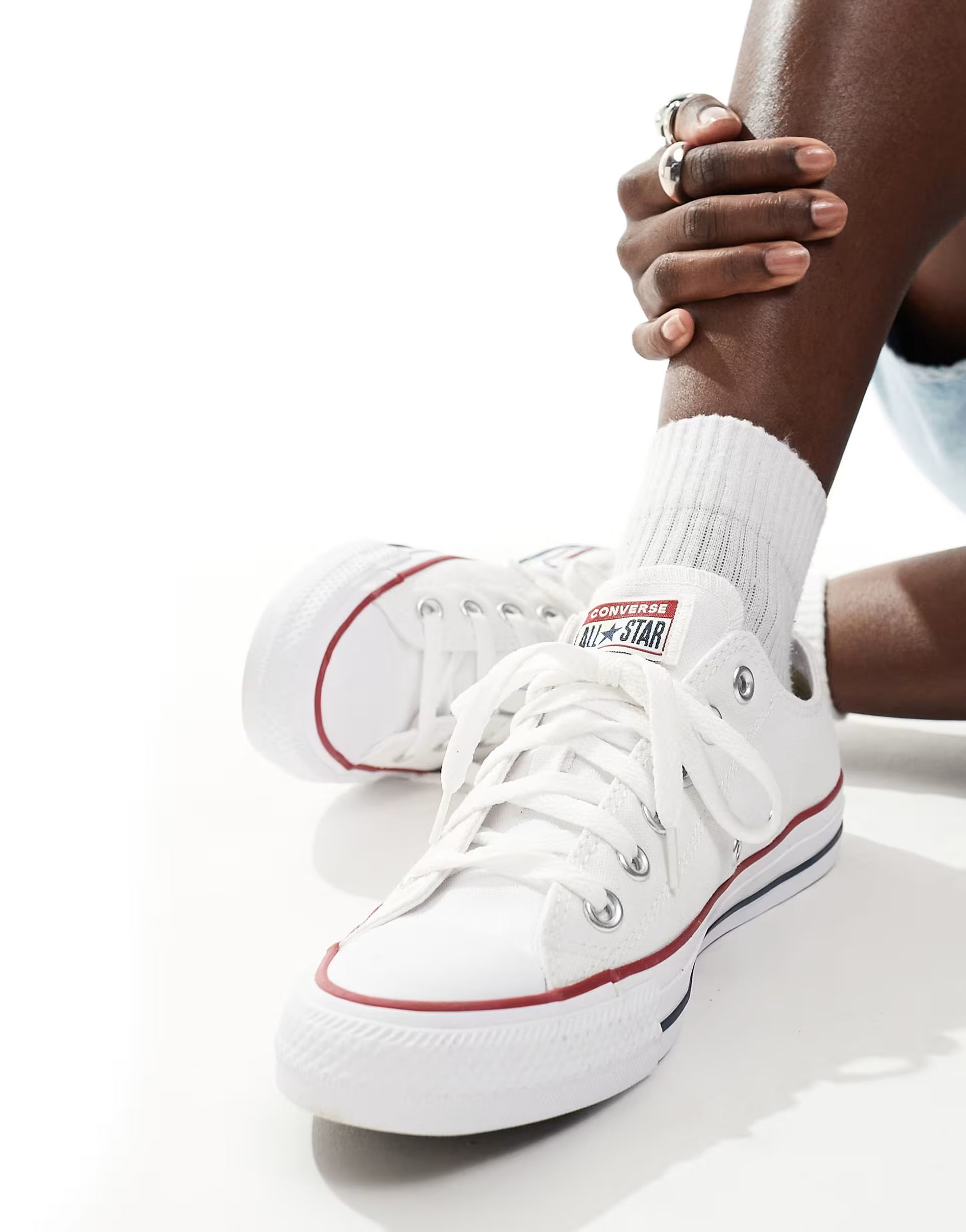 Converse Chuck Taylor All Star Ox canvas sneakers in white | ASOS (Global)