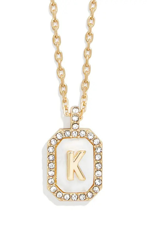 BaubleBar Initial Pendant Necklace in White K at Nordstrom | Nordstrom