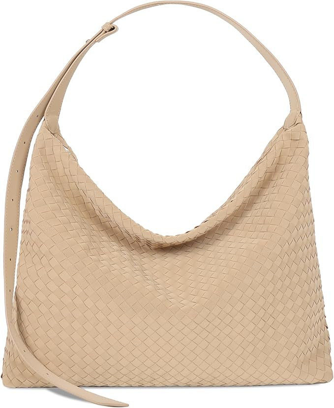 Woven Bag for Women, Vegan Leather Tote Bags Large Hobo Purses for Women Handmade Shoulder Bag wi... | Amazon (US)