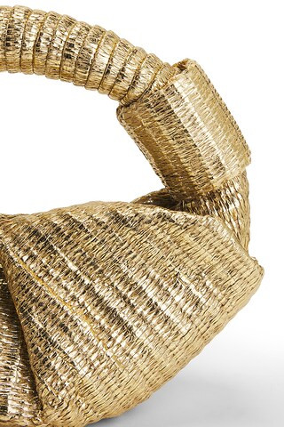 Metallic Raffia Lopsy Bag in Gold & Natural | Revolve Clothing (Global)