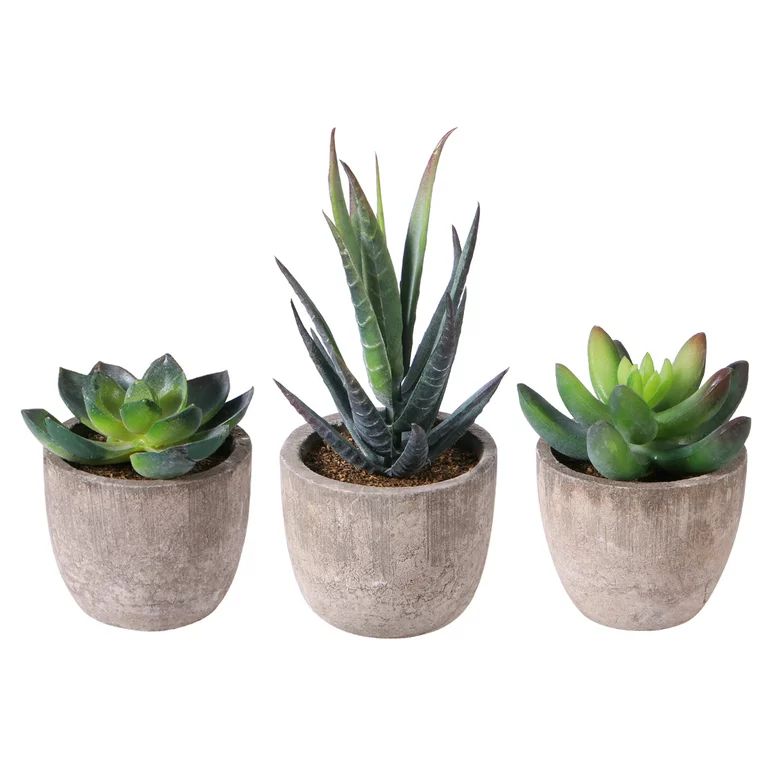 HEMOTON 3pcs Decorative Faux Succulent Artificial Succulent Fake Simulation Plants with Pots | Walmart (US)