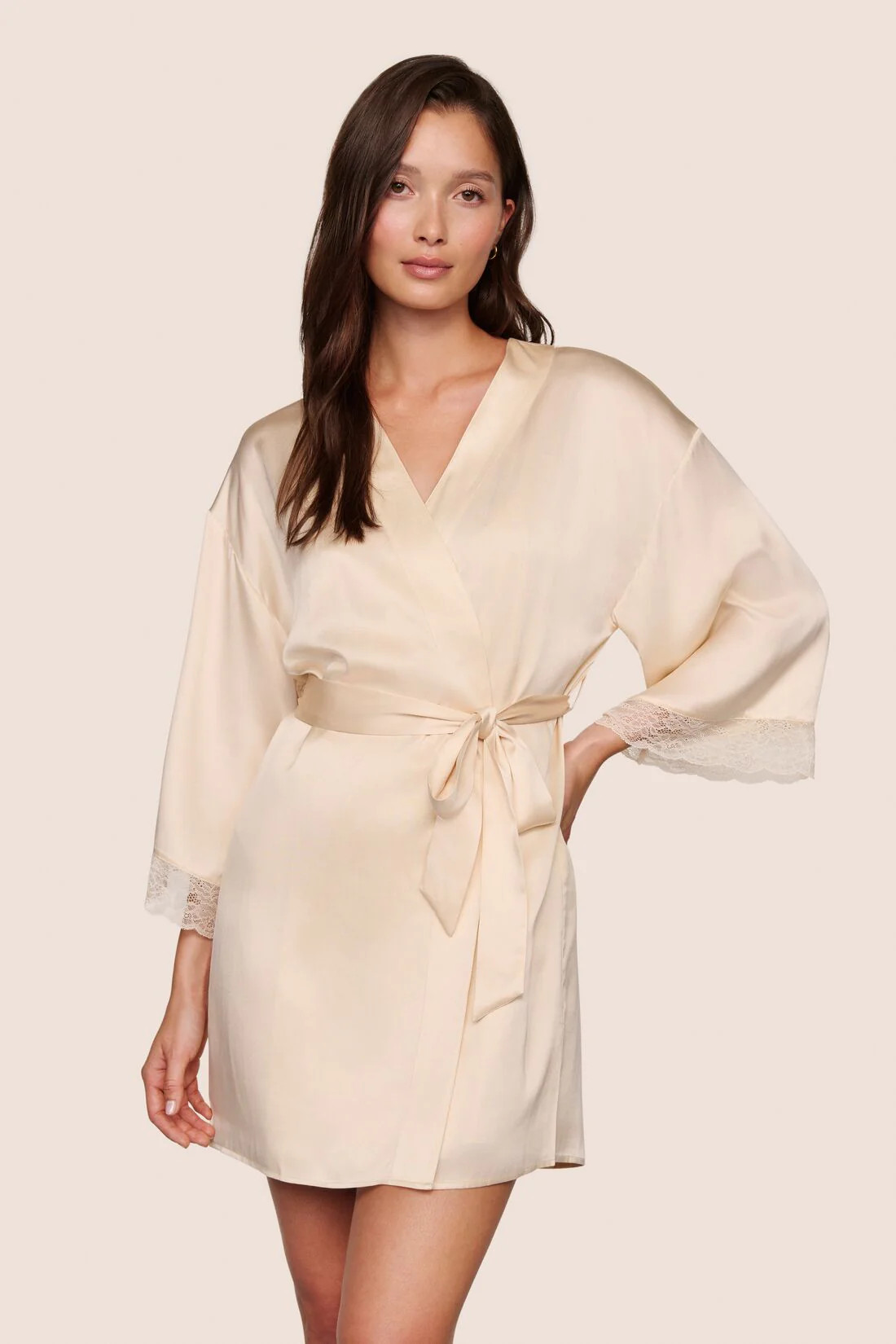 Washable Silk Lace Robe | Eberjey