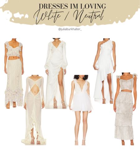 These are my FAVE white and neutral dresses / two piece sets on revolve right now. I NEED that long sleeve white dress NOW 💳💳💳 

Baby shower dress // baby announcement dress // bridal shower dress // pregnancy announcement dress // beach dress // white party dress 