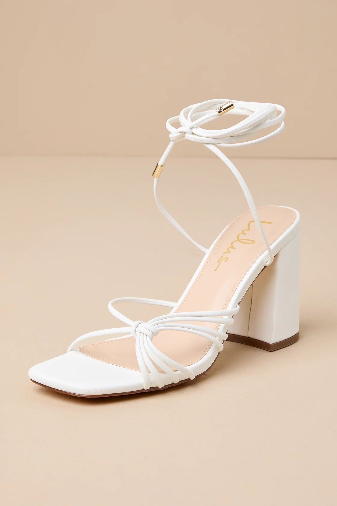 Nouvel White Strappy Lace-Up High Heel Sandals | Lulus