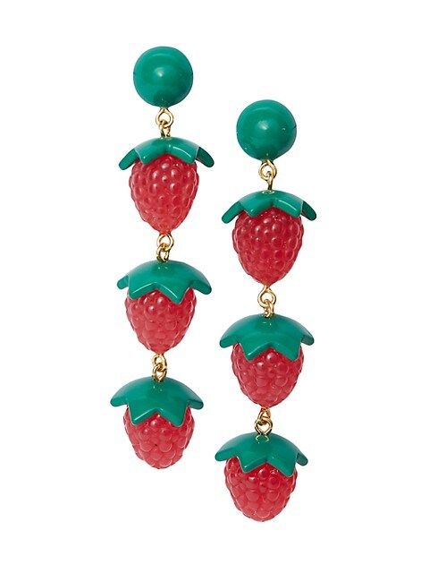 Raspberry 14K-Gold-Plated, Resin, & Enamel Drop Earrings | Saks Fifth Avenue