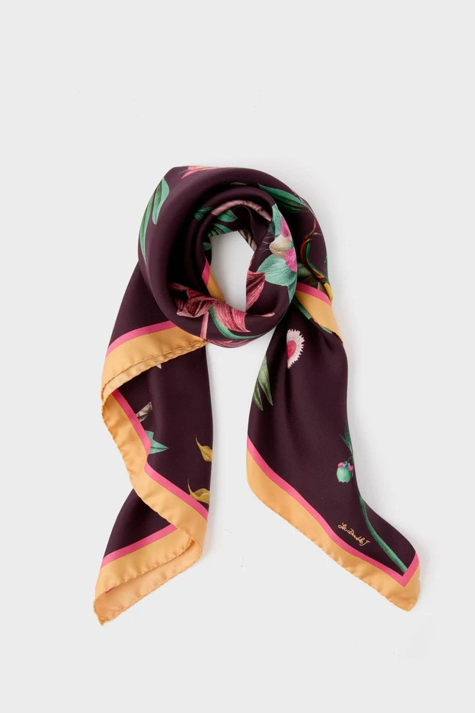 Zooflora Burgundy Foulard 90x90 Scarf | Tuckernuck (US)