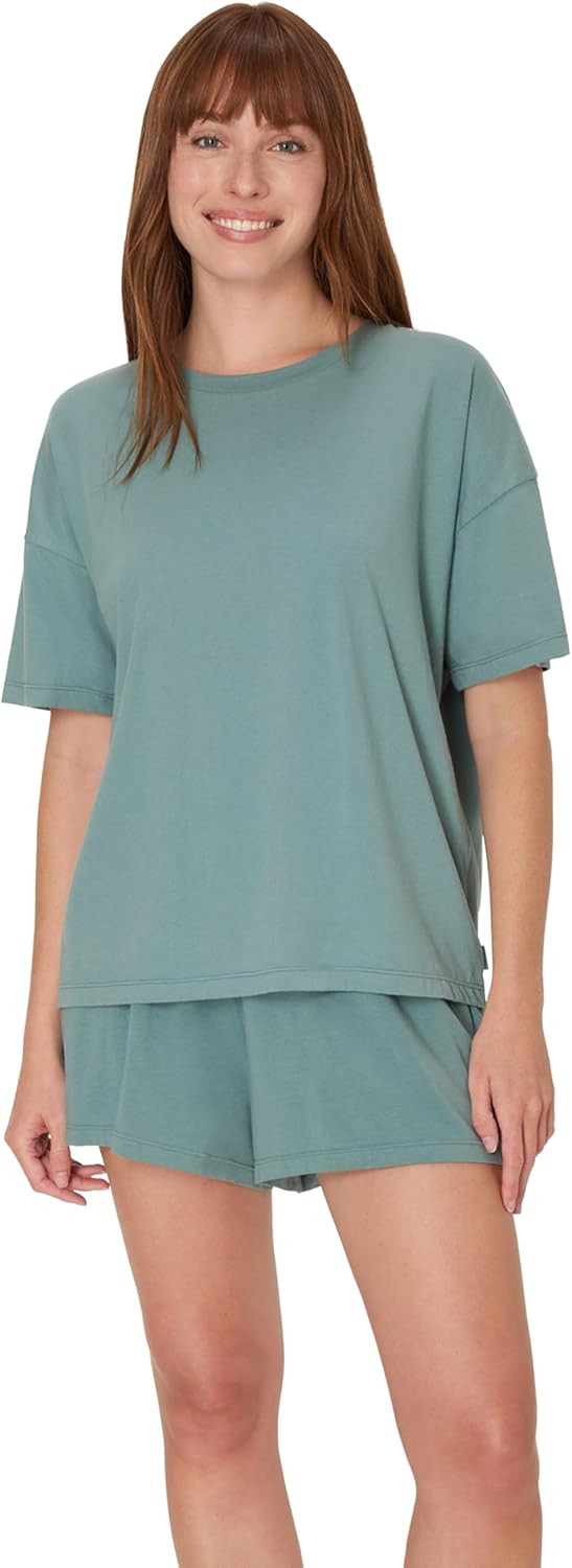 Hanes Women's Pajamas Set, Comfywear Pajamas for Women Set, Originals SupertSoft Loungewear, T-Shirt & Sleep Shorts | Amazon (US)