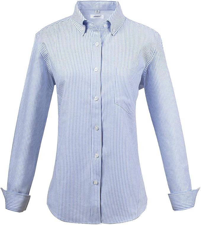 MGWDT Button Down Shirt Women Long Sleeve Blouse Oxford Shirt Classic-Fit Cotton Tops Wrinkle Res... | Amazon (US)