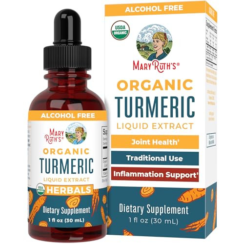 MaryRuth Organics Turmeric Curcumin Liquid Drops Sugar Free | USDA Organic | Organic Turmeric Supplement | Joint Support Supplement | Liver Support | Non-GMO | Gluten Free | Vegan | 1 Fl Oz | Amazon (US)