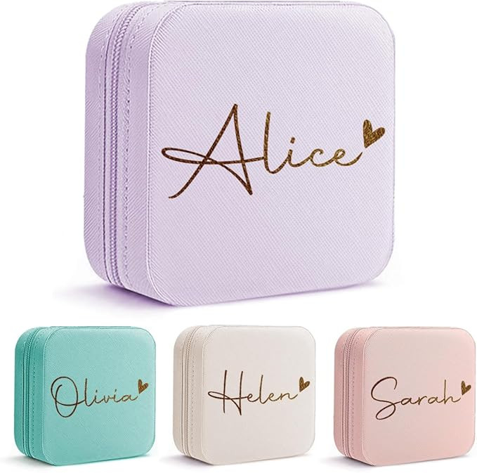 DayOfShe Easter Basket Stuffers for Teen Girls Travel Jewelry Box Case with Name Personalized Eas... | Amazon (US)