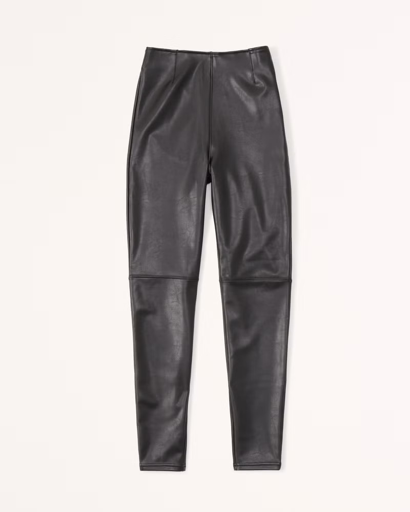 Classic Vegan Leather Leggings Black Leggings Outfits Black Pants Business Casual Work Wear | Abercrombie & Fitch (US)