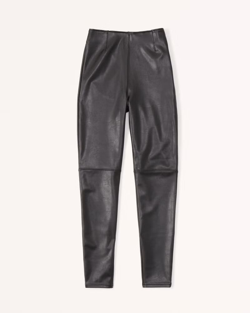 Classic Vegan Leather Leggings Black Leggings Outfits Black Pants Business Casual Work Wear | Abercrombie & Fitch (US)