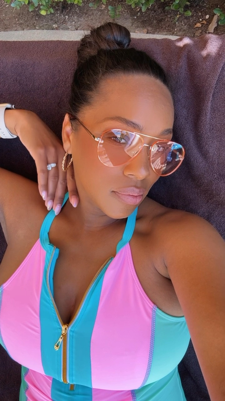 One piece swimsuit-Hugh neck zip front 

#LTKSeasonal #LTKswim #LTKtravel