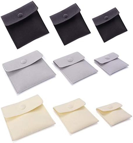 Amazon.com: Cren Pack of 9 Velvet Jewelry Pouch 3 Sizes Portable Jewelry Gift Bags With Snap Butt... | Amazon (US)
