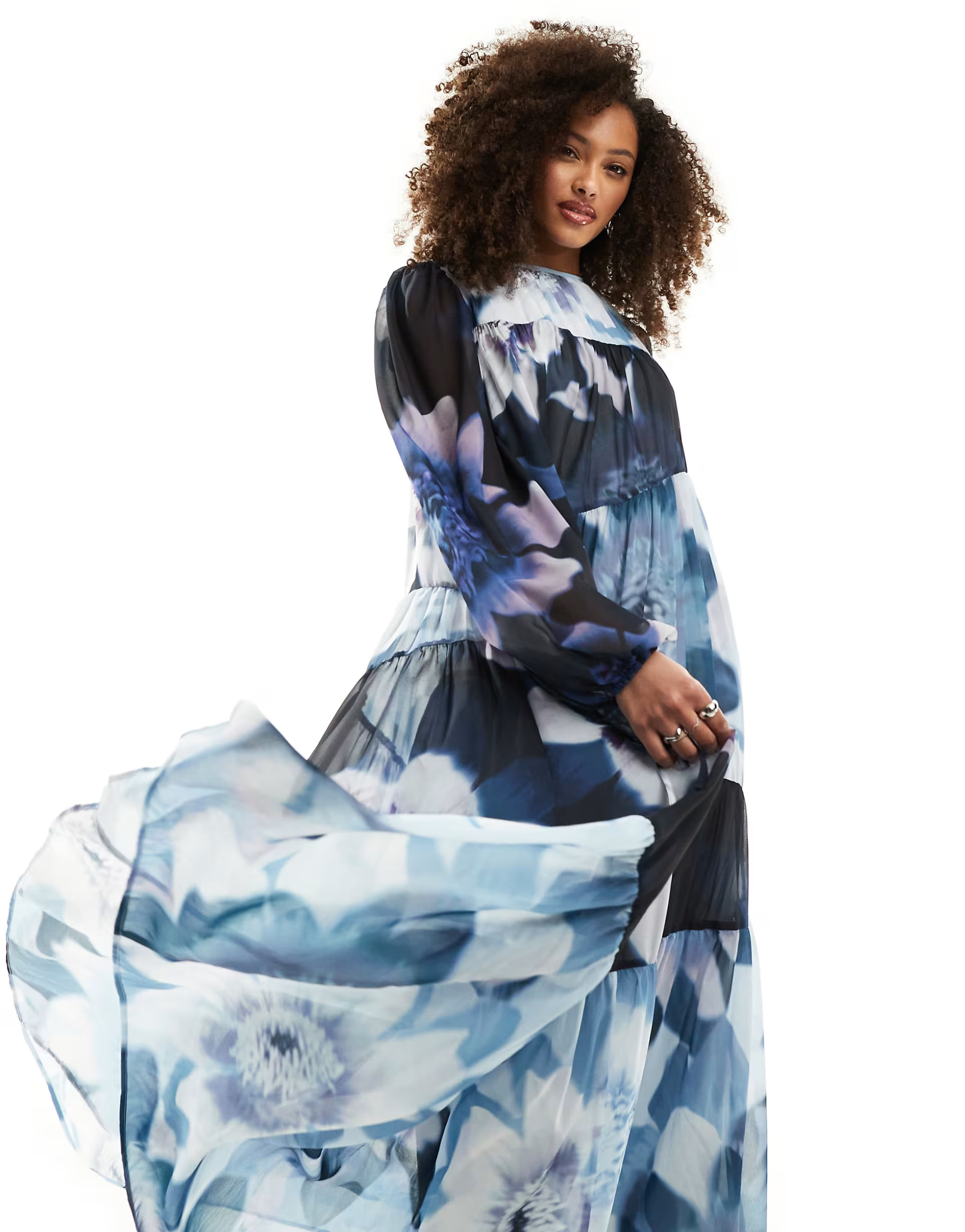 ASOS DESIGN mixed floral print smock maxi dress | ASOS (Global)