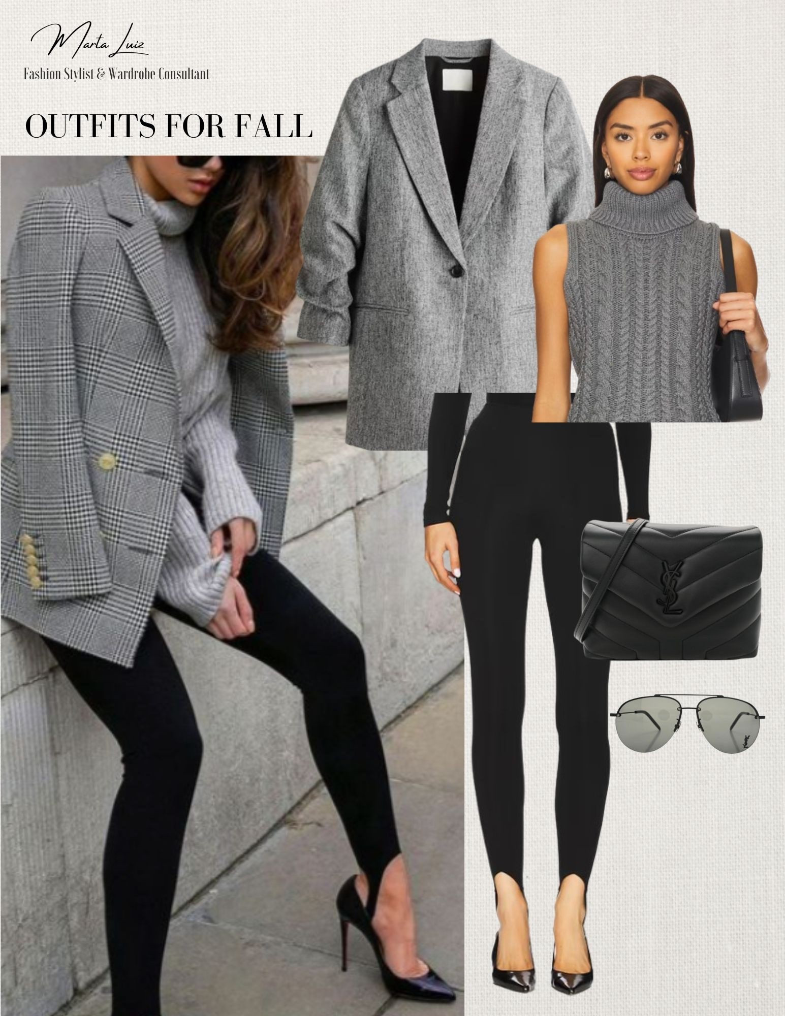 Fall neutral outfit - Gray outfit idea 
Stirrup leggings 
Oversized blazer 
Gray turtleneck sweater  

#LTKStyleTip 

#LTKSeasonal