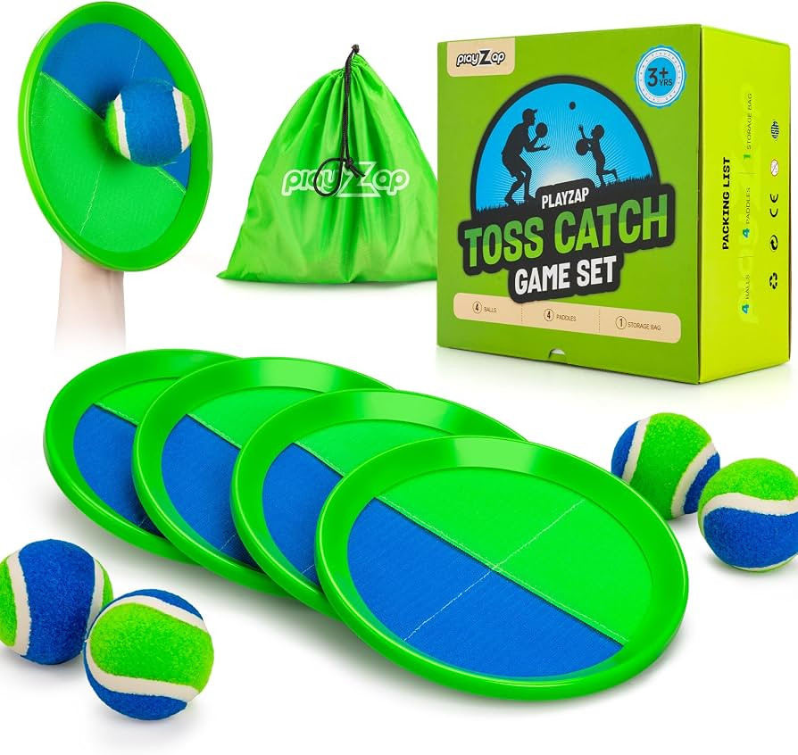 PlayZap Toss and Catch Ball Set, Pool Beach Toys Baseball Games for Family | Amazon (US)
