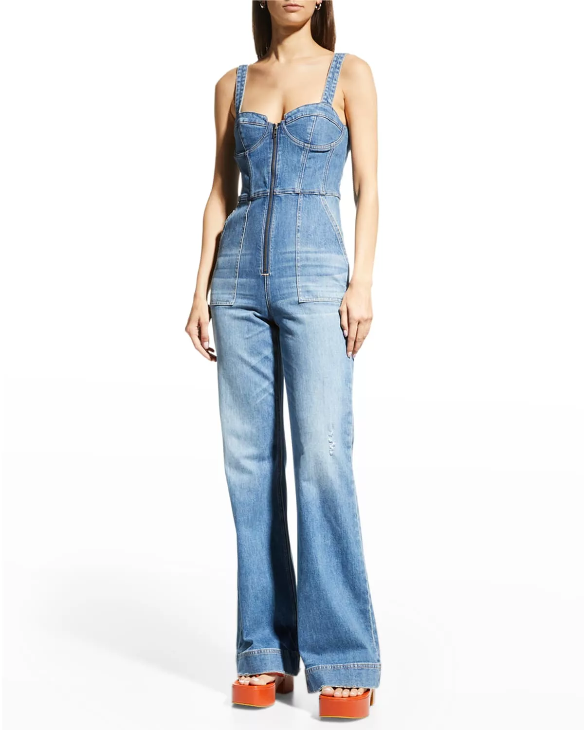 Alice and olivia outlet denim romper