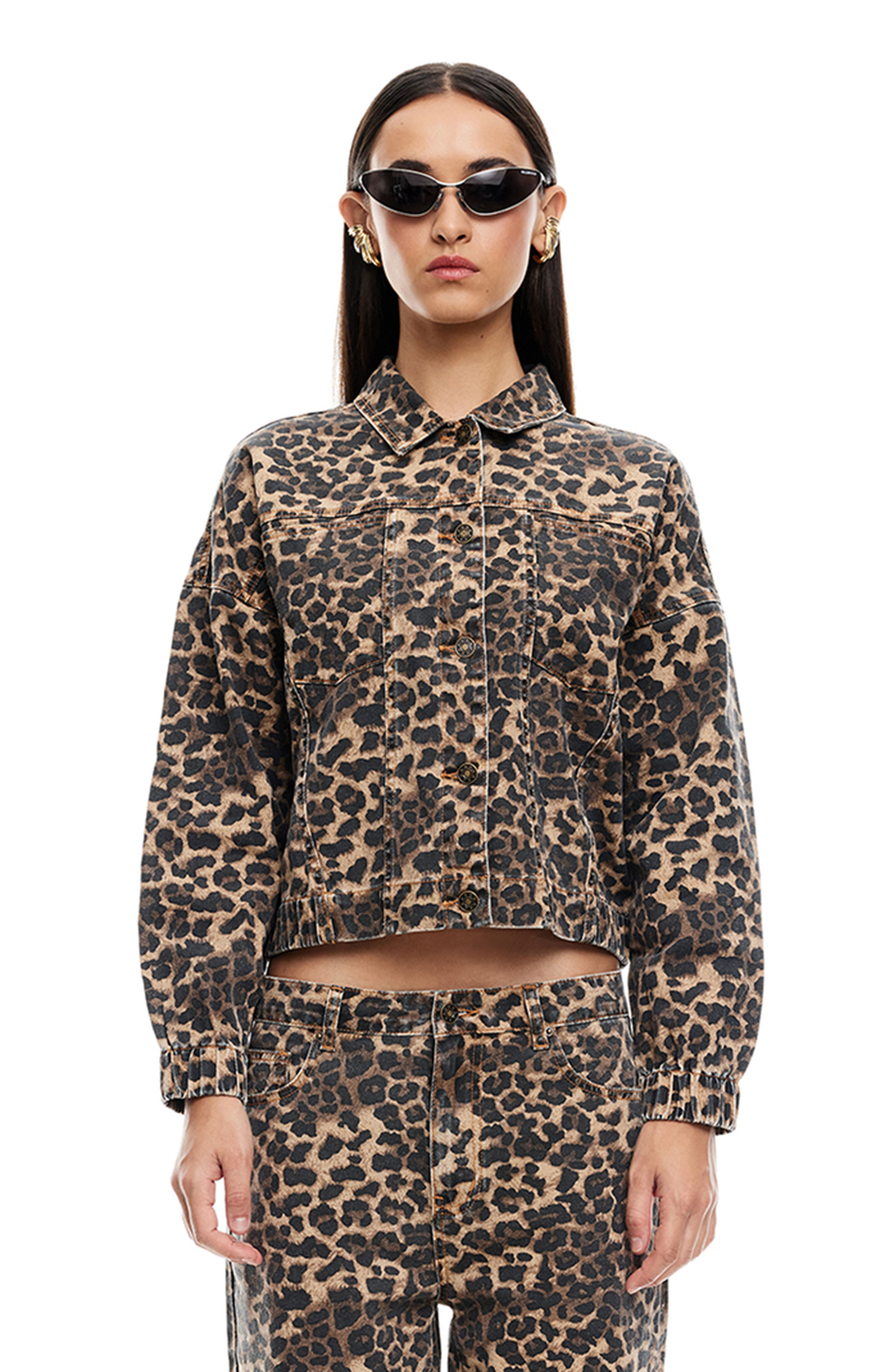 LIONESS Leopard Carmela Denim Jacket | PacSun
