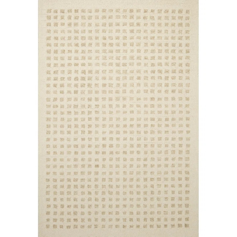 Chris Loves Julia x Loloi Polly Checkered Hand Tufted Jute/Sisal/Wool Ivory/Natural Area Rug | Wayfair Professional