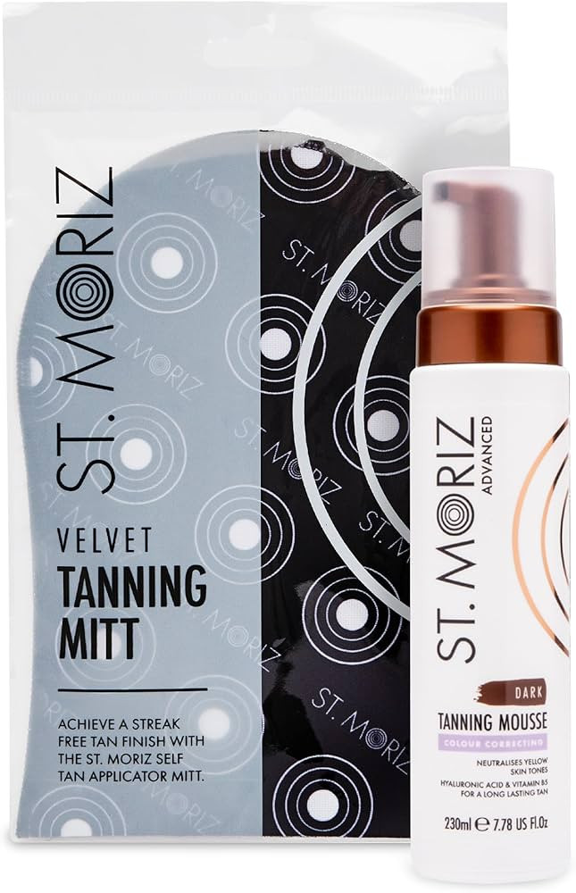 St Moriz Advanced Color Correcting Self Tanner Mousse in Dark with Tanning Mitt Bundle - Color Co... | Amazon (US)