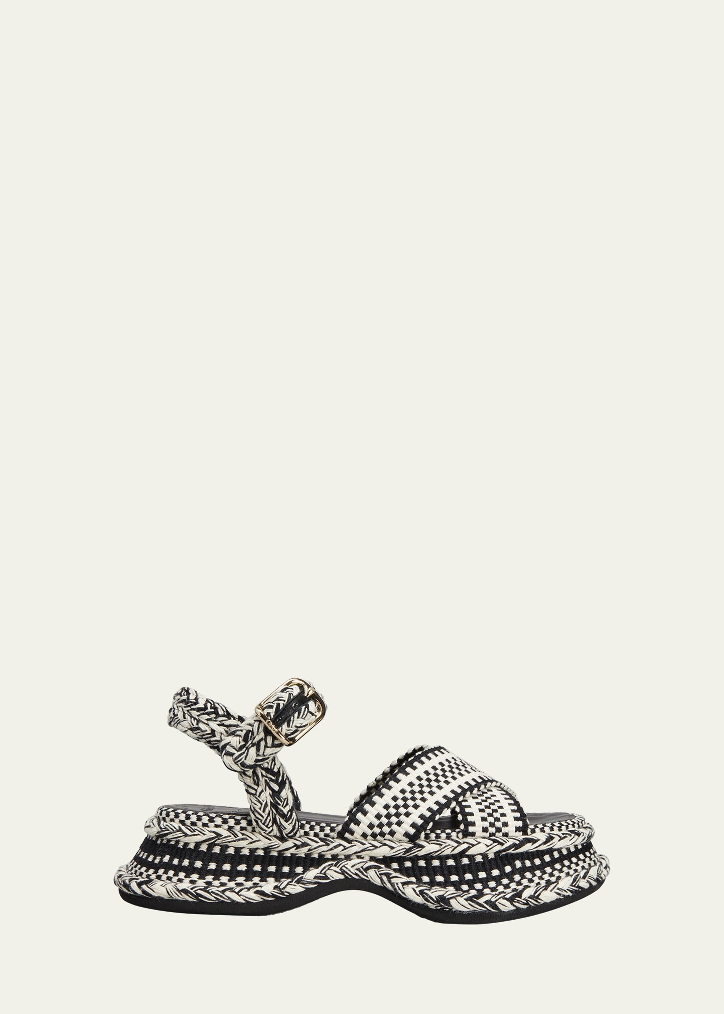 Meril Woven Cotton Ankle-Strap Sandals | Bergdorf Goodman
