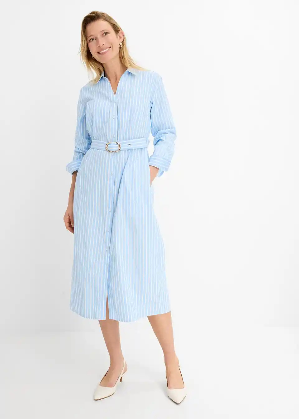 Hemdblusenkleid aus reiner Baumwolle | Bonprix DE