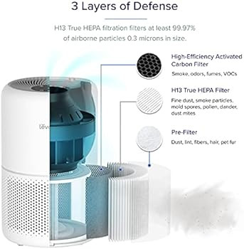 LEVOIT Air Purifier for Home Allergies Pets Hair in Bedroom, H13 True HEPA Filter, 24db Filtratio... | Amazon (US)