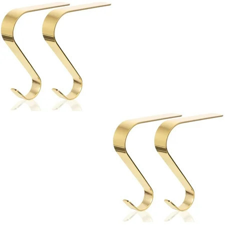 4 pcs Christmas Stocking Holders Fireplace Stocking Hooks Mantel Stocking Hangers | Walmart (US)