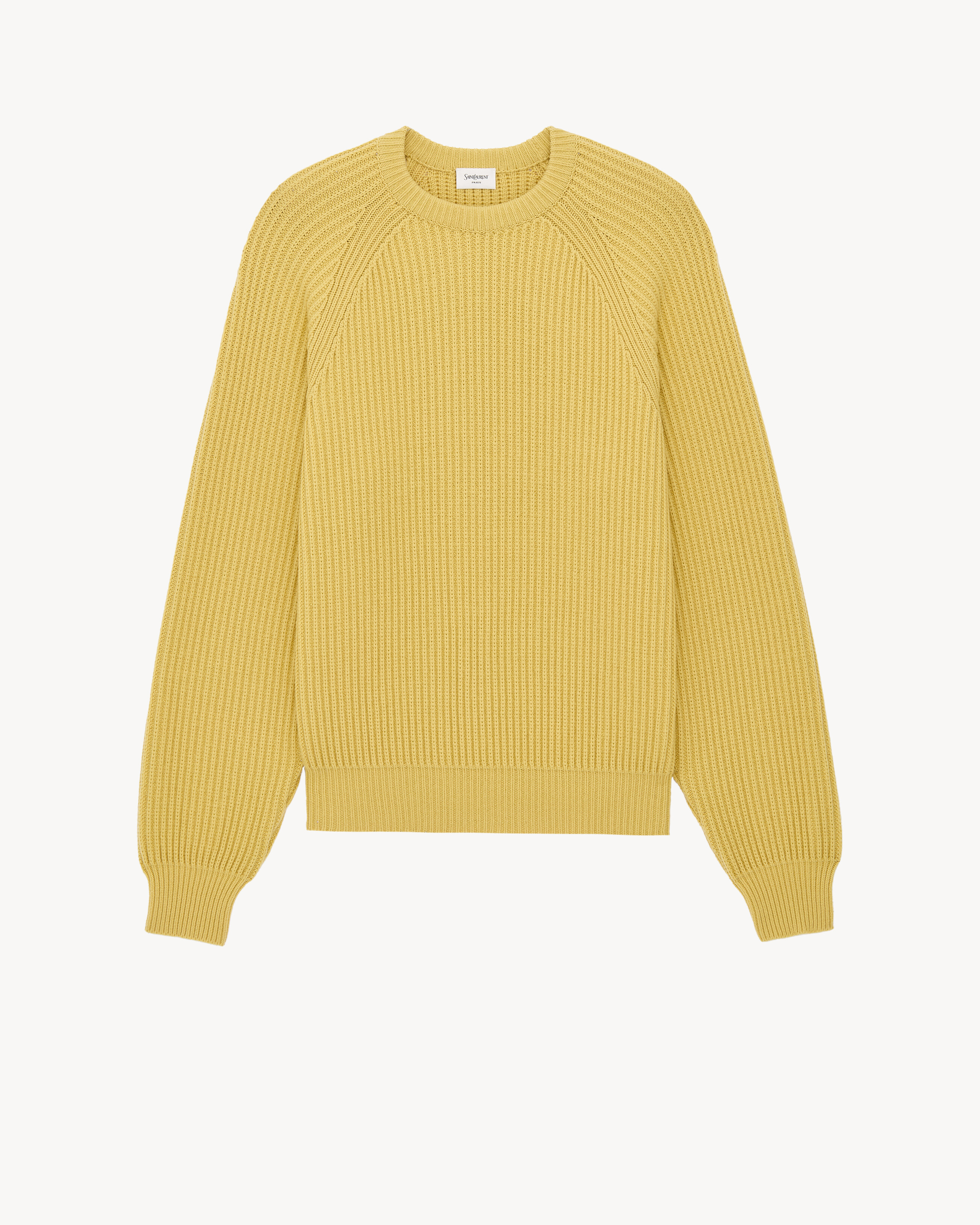 Saint Laurent Crewneck Sweater In Wool - Yellow - Men - S | Saint Laurent Inc. (Global)