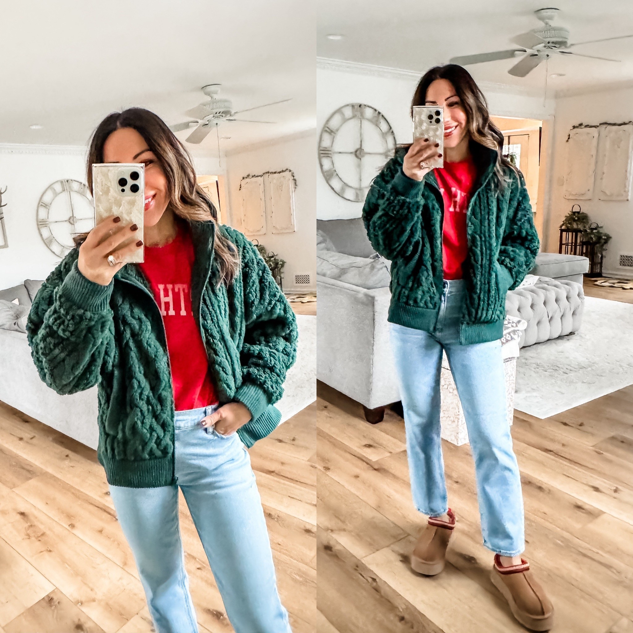#AEPartner #AEJeans

Jeans 0 x-short. Faux leather pants 0. Tops small. Sherpa sweatshirt Xs/small. 

Holiday outfit



#LTKSaleAlert #LTKHoliday #LTKFindsUnder50