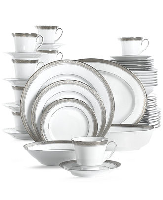 Noritake Crestwood Platinum 50-Pc. Service for 8 | Macys (US)