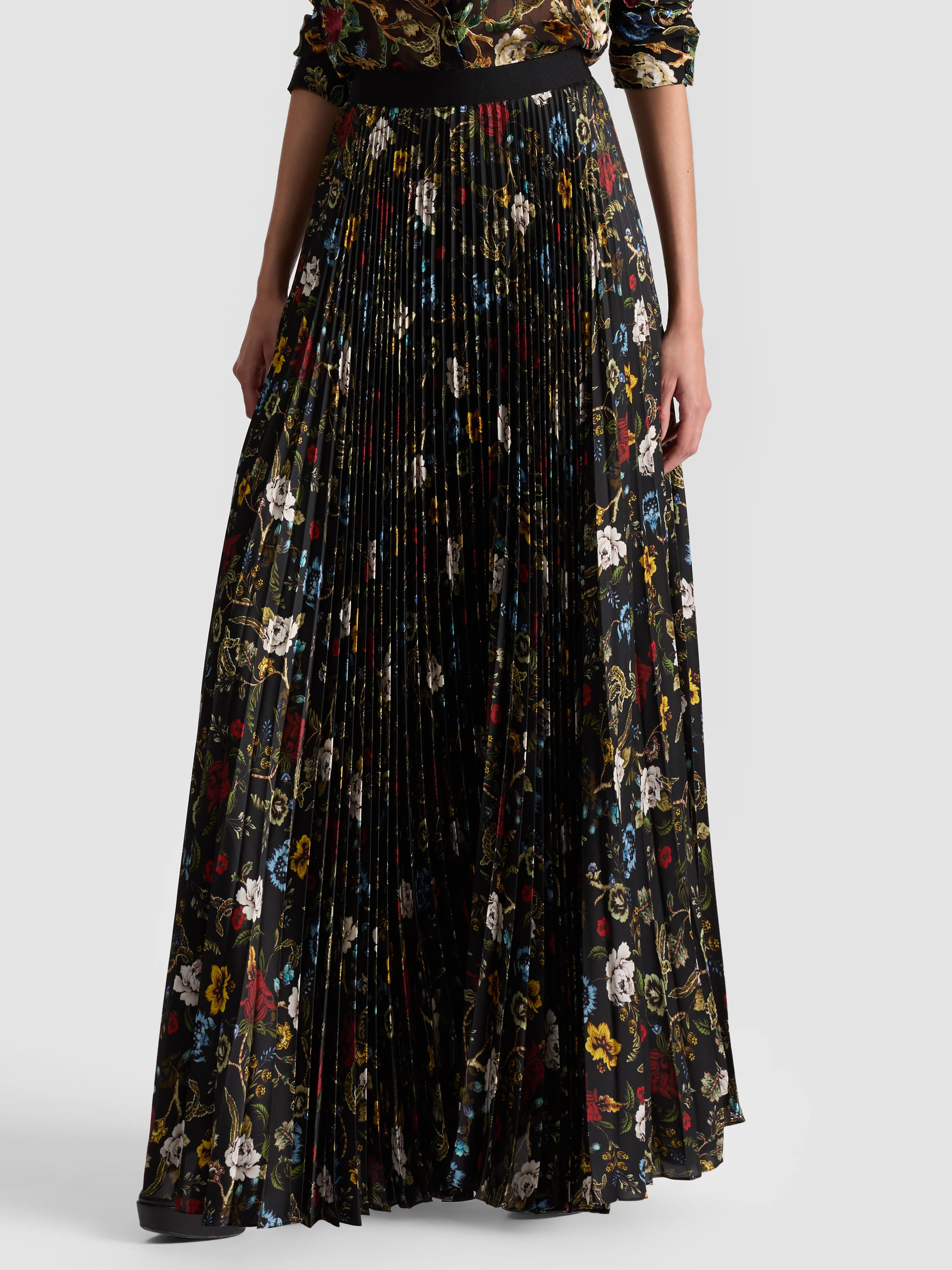 alice + olivia KATZ PLEATED MAXI SKIRT | Alice + Olivia