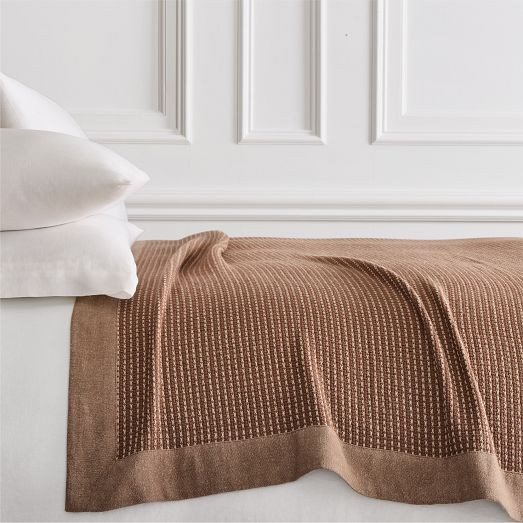 Two-Tone Cotton Linen Blanket | West Elm (US)