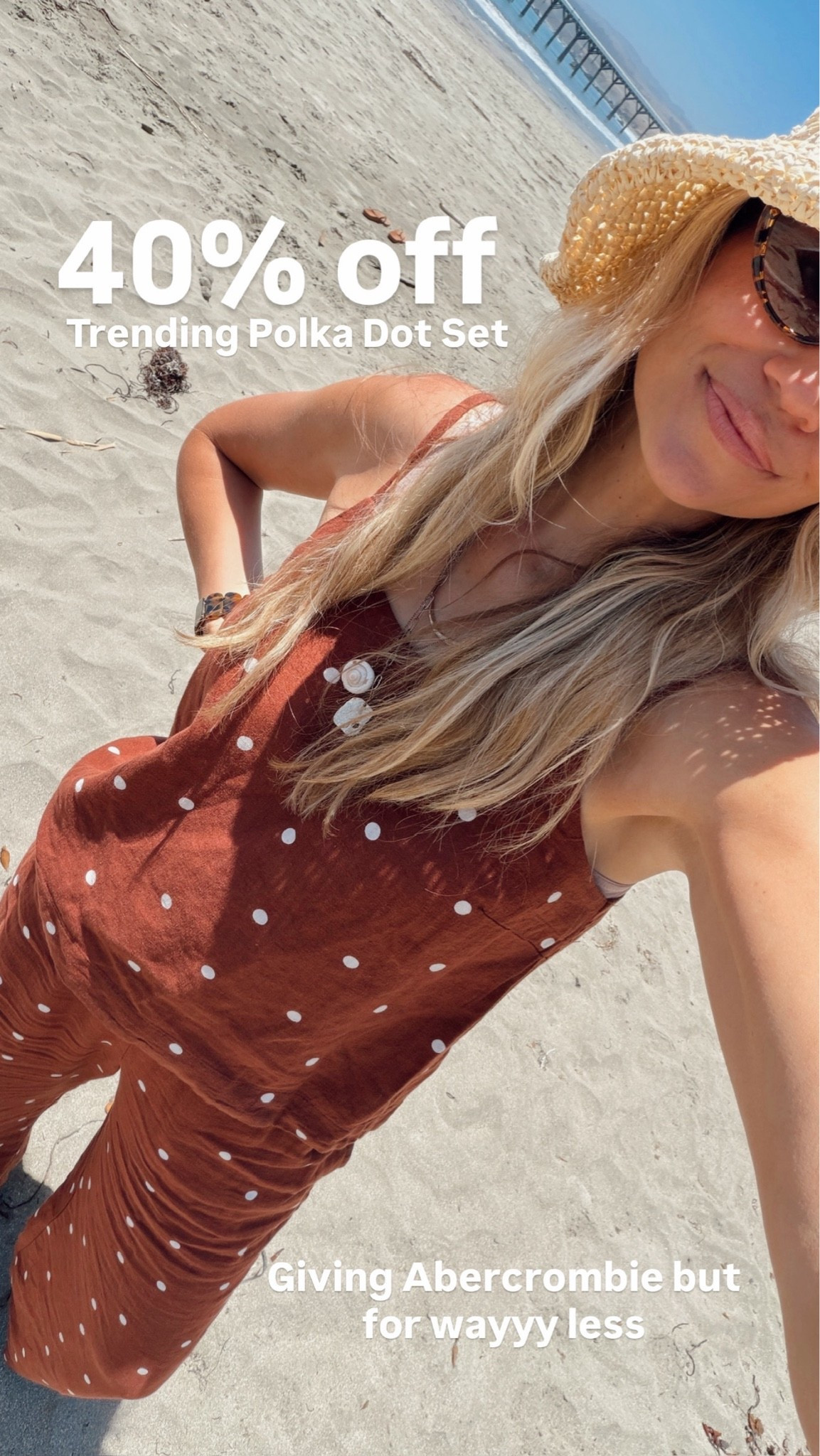🤍 Last day to save up to 40% off clothing items. This polka dot set is giving Abercrombie vibes for wayyy less 

Wearing size s / my tts