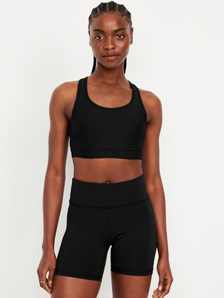 Medium Support PowerSoft Racerback Sports Bra | Old Navy (US)
