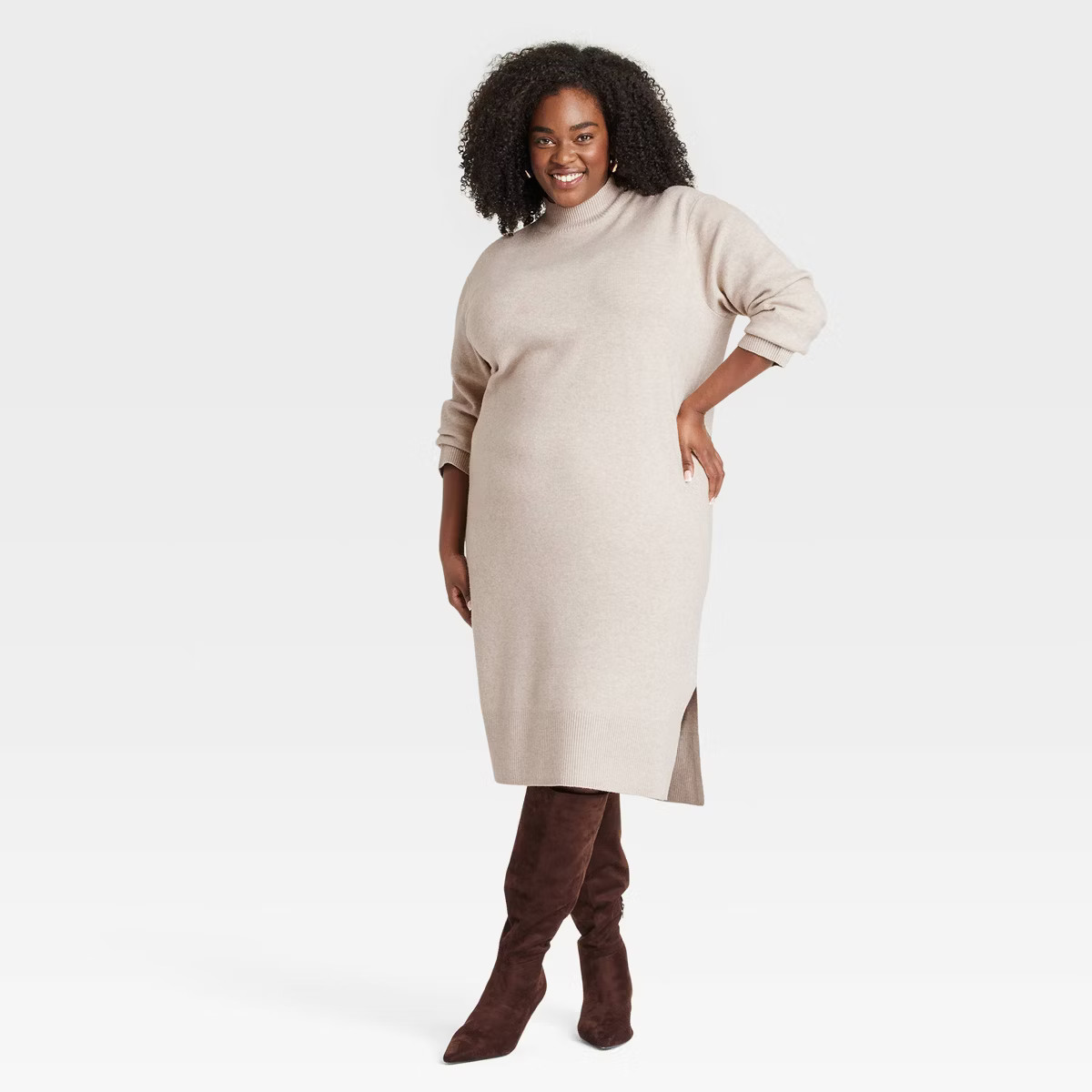 Women's Long Sleeve Midi Sweater Dress - A New Day™ | Target