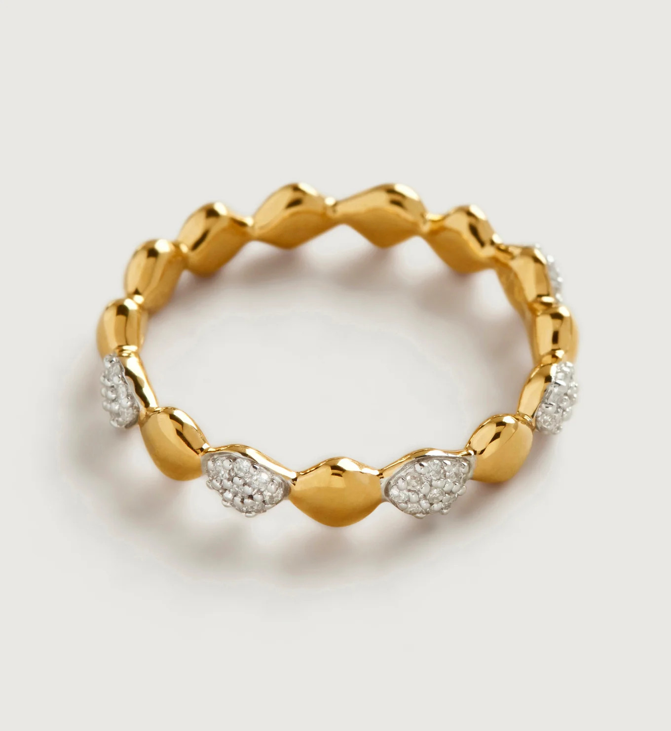 Nura Teardrop Mixed Eternity Diamond Ring | Monica Vinader (Global)