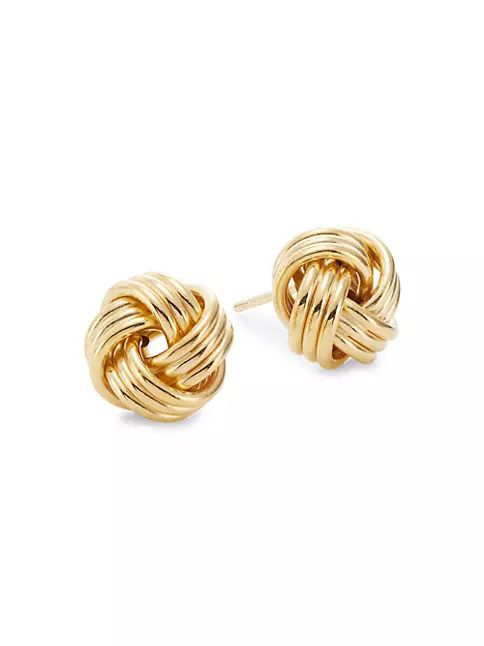 Saks Fifth Avenue Collection Textured 14K Gold Knot Stud Earrings | Saks Fifth Avenue