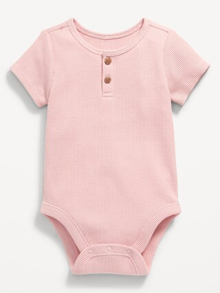 Unisex Thermal-Knit Henley Bodysuit for Baby | Old Navy (US)