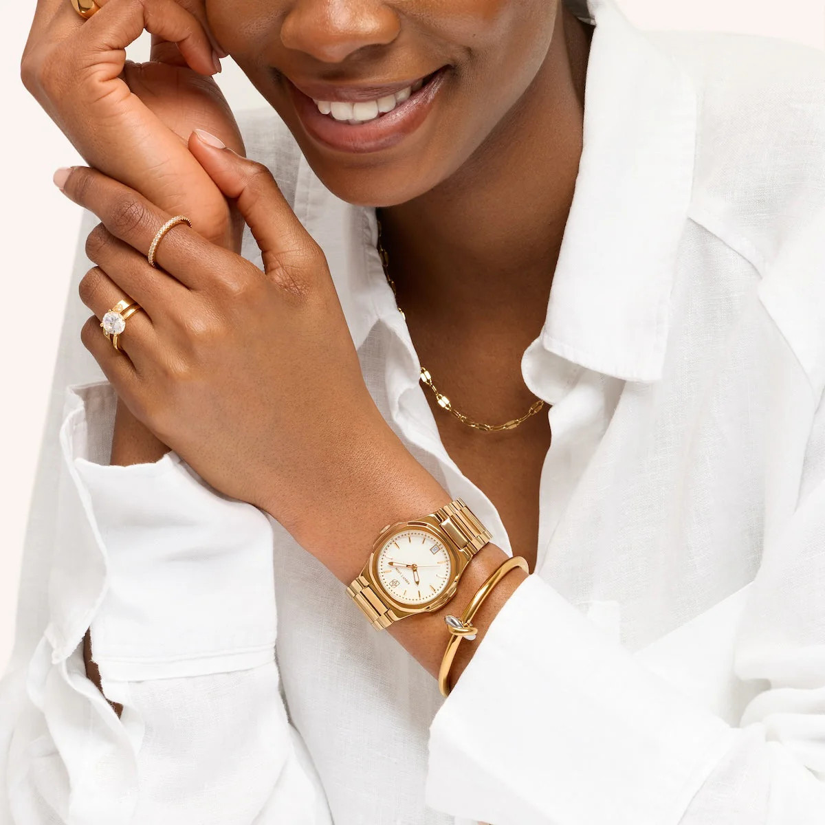 Sports Luxe Watch & Knot Bangle Set (Gold) | Abbott Lyon