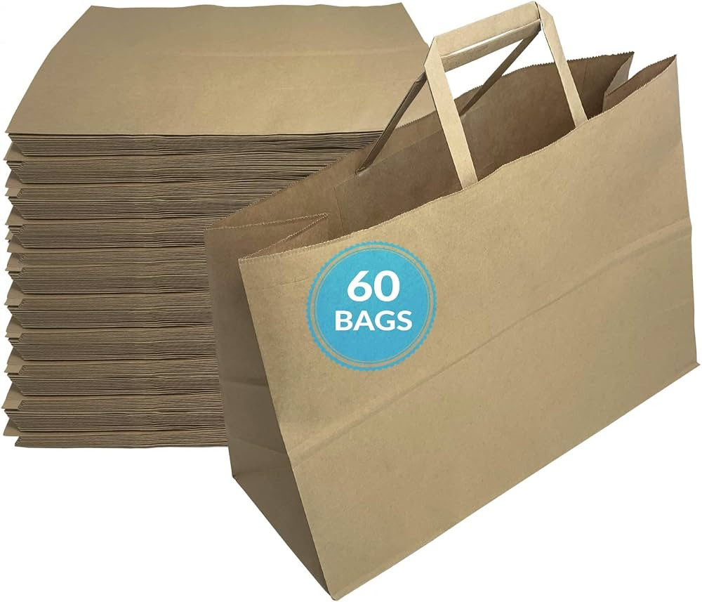 Reli. Paper Shopping Bags | 60 Pcs | Large 16"x6"x12" | Brown Paper Bags with Handles | Heavy Dut... | Amazon (US)