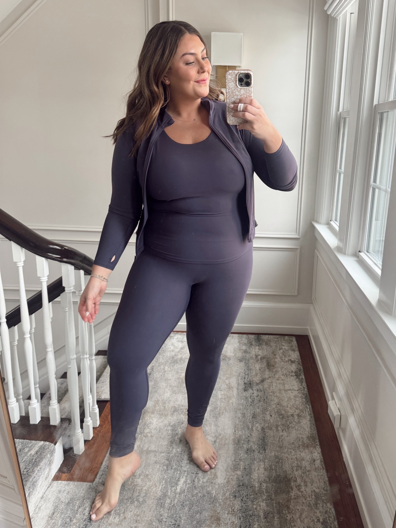 Wearing size 1X in jacket & leggings, 2X in top. Use CARALYN15 on your first order at Spanx. Use CARALYNM at Cakes Body. 

#LTKActive #LTKStyleTip #LTKPlusSize