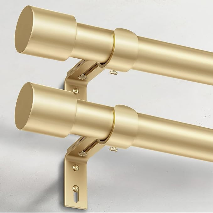 IFELS 2 Pack Curtain Rods for Windows 48 to 84 Inch, 1 Inch Gold Curtain Rod for Farmhouse, Bedro... | Amazon (US)