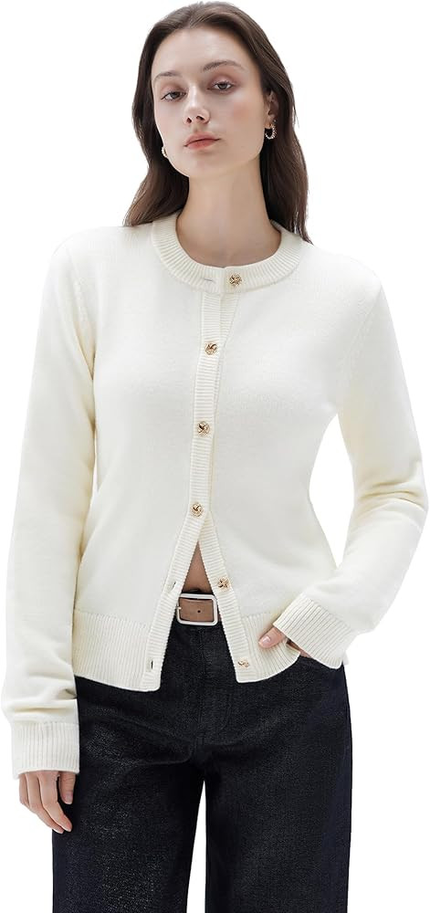 SUUKSESS Women Chunky Cashmere Cardigan Sweaters Trendy Fall Fashion Button Up Long Sleeve Knit O... | Amazon (US)